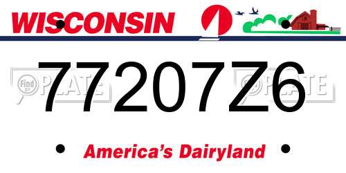 77207Z6 Wisconsin License Plate