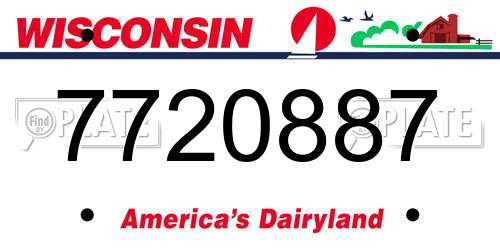 7720887 Wisconsin License Plate