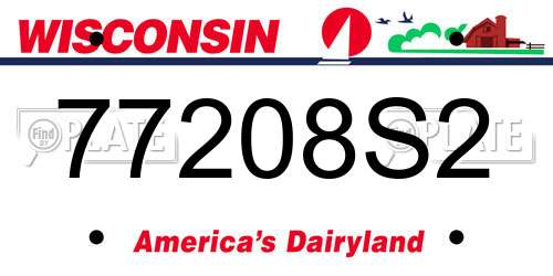 77208S2 Wisconsin License Plate
