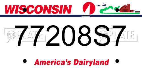 77208S7 Wisconsin License Plate