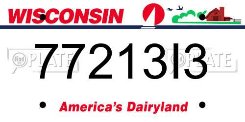 77213I3 Wisconsin License Plate