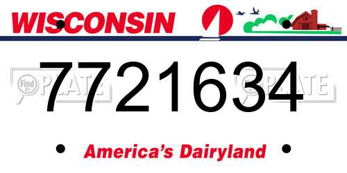 7721634 Wisconsin License Plate