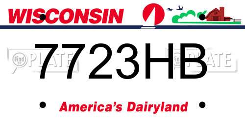 7723HB Wisconsin License Plate
