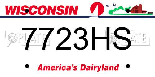 7723HS Wisconsin License Plate