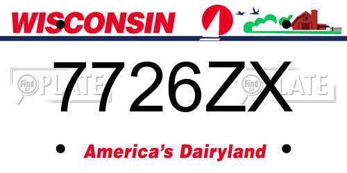 7726ZX Wisconsin License Plate
