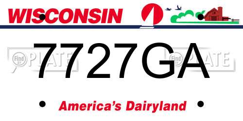7727GA Wisconsin License Plate