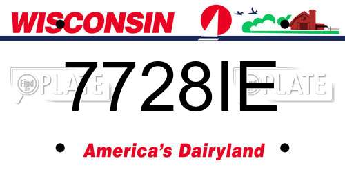 7728IE Wisconsin License Plate