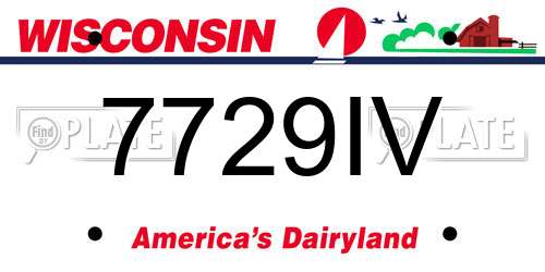7729IV Wisconsin License Plate