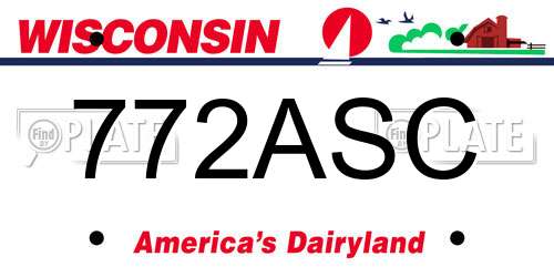772ASC Wisconsin License Plate
