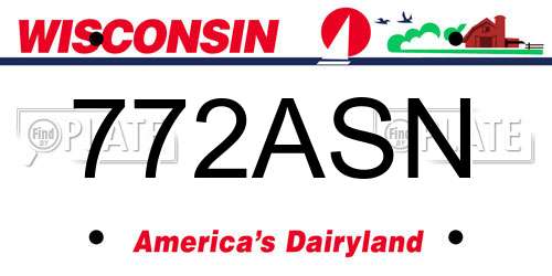 772ASN Wisconsin License Plate