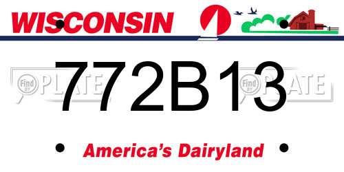 772B13 Wisconsin License Plate