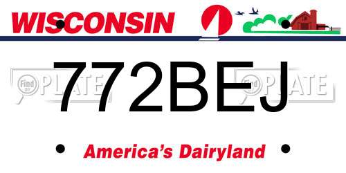 772BEJ Wisconsin License Plate