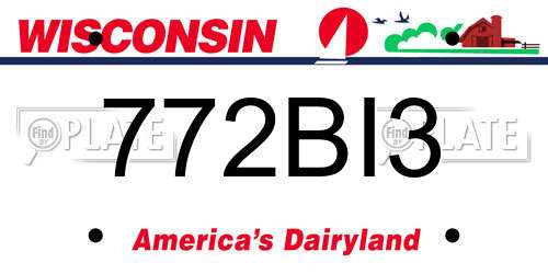 772BI3 Wisconsin License Plate