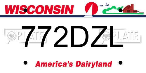 772DZL Wisconsin License Plate
