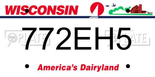772EH5 Wisconsin License Plate