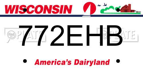 772EHB Wisconsin License Plate