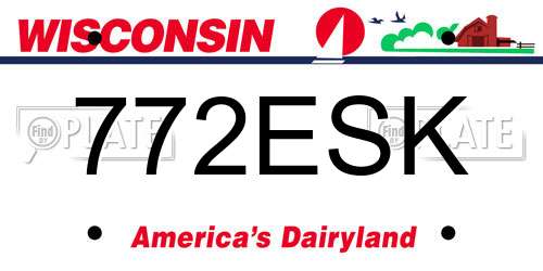 772ESK Wisconsin License Plate