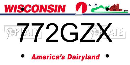 772GZX Wisconsin License Plate