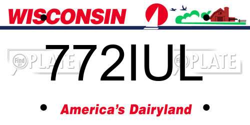 772IUL Wisconsin License Plate