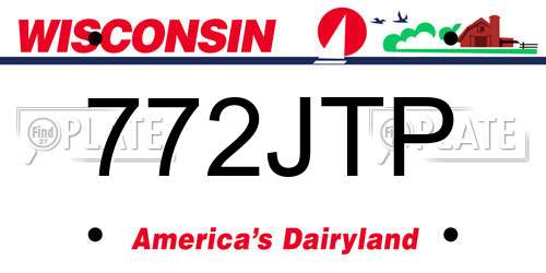 772JTP Wisconsin License Plate