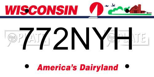 772NYH Wisconsin License Plate