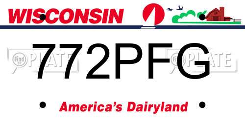 772PFG Wisconsin License Plate