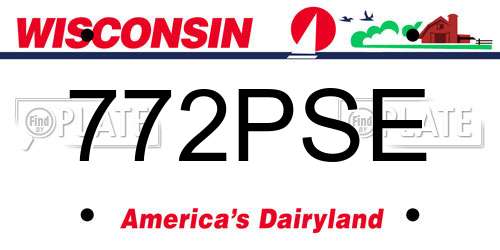772PSE Wisconsin License Plate