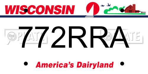 772RRA Wisconsin License Plate