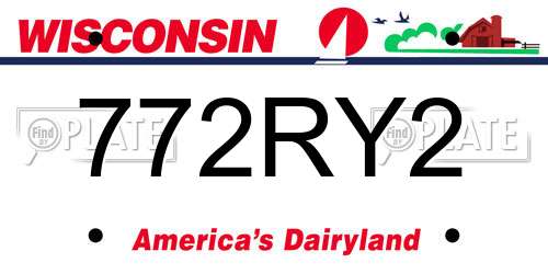 772RY2 Wisconsin License Plate