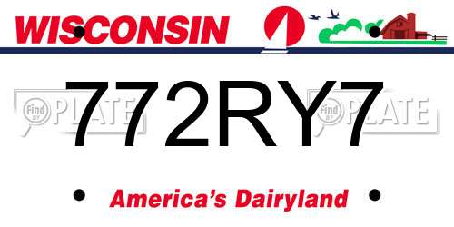 772RY7 Wisconsin License Plate