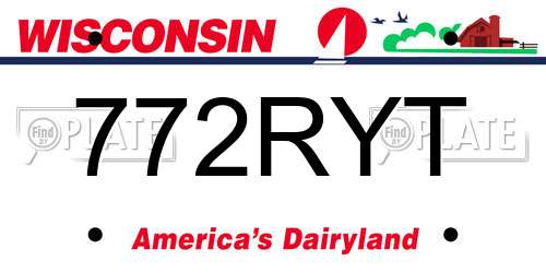 772RYT Wisconsin License Plate