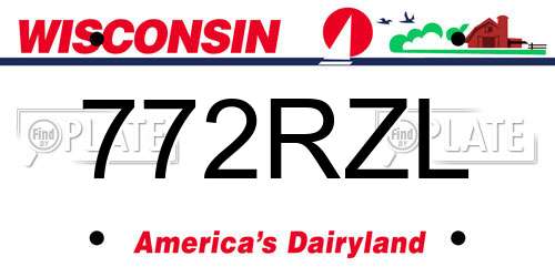 772RZL Wisconsin License Plate