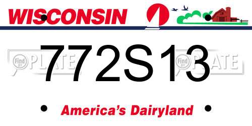 772S13 Wisconsin License Plate