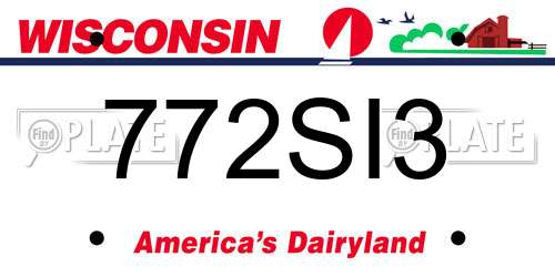 772SI3 Wisconsin License Plate