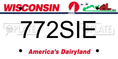 772SIE Wisconsin License Plate
