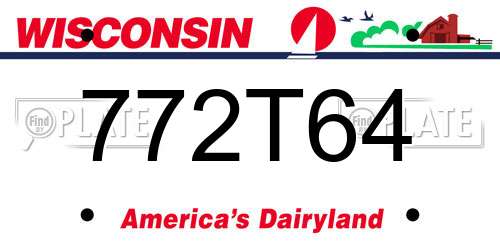 772T64 Wisconsin License Plate