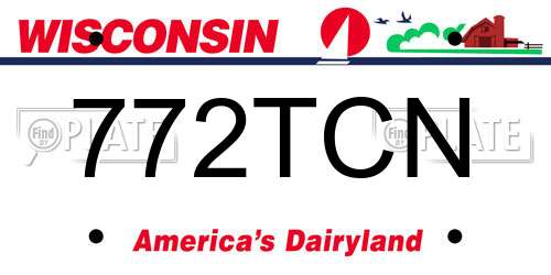 772TCN Wisconsin License Plate