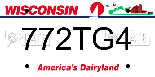 772TG4 Wisconsin License Plate