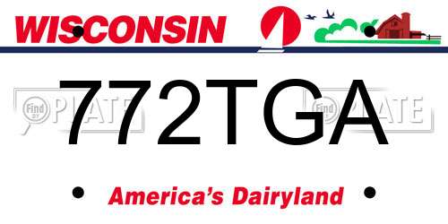 772TGA Wisconsin License Plate