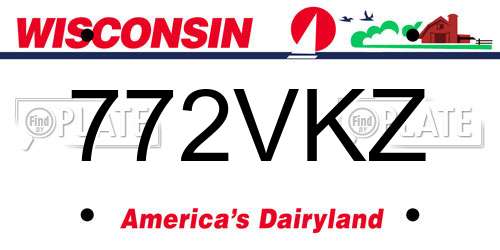 772VKZ Wisconsin License Plate