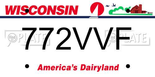 772VVF Wisconsin License Plate
