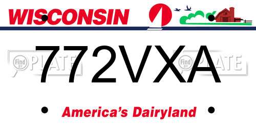 772VXA Wisconsin License Plate