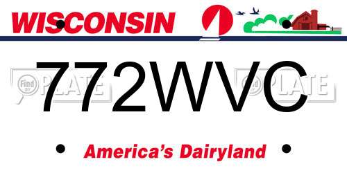 772WVC Wisconsin License Plate