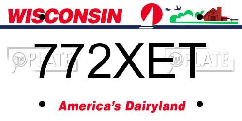 772XET Wisconsin License Plate