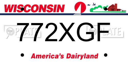 772XGF Wisconsin License Plate