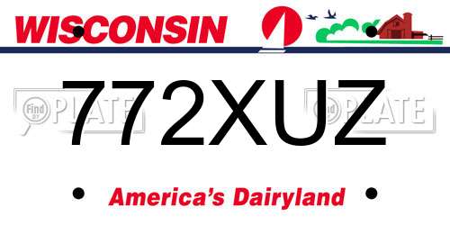 772XUZ Wisconsin License Plate