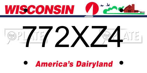 772XZ4 Wisconsin License Plate