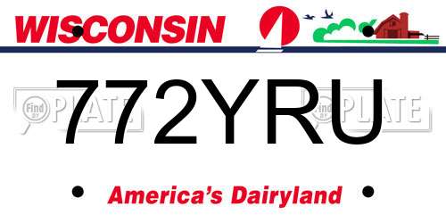 772YRU Wisconsin License Plate