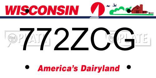 772ZCG Wisconsin License Plate