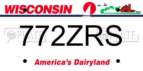 772ZRS Wisconsin License Plate
